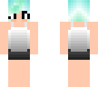 silver tank top with blue green pastel hair girl