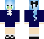 girl with blue hair and pony tail