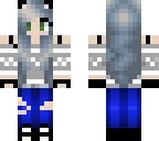 grey cute cat girl