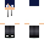 boy with dark blue hair and white hood