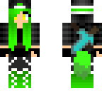 neon green and black wolf girl swordsman