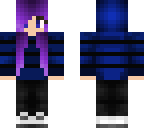 blue hoodie purple hair