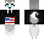 female wolf with american flag