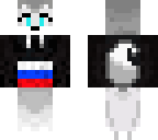 female wolf withrussian flag
