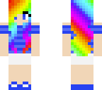rainbow-haired girl in blue