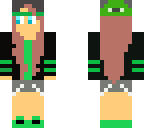 cute green tomboy skin