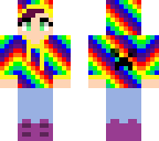 cute rainbow creeper hoodie girl
