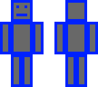 blue and grey with face