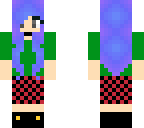 blue-purple ombre girl with plaid skirt
