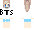 blonde girl with bts sweater