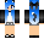 blue shaded hair cat girl
