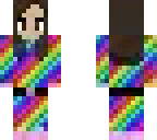 rainbow girl brunette and rainbow hair girl