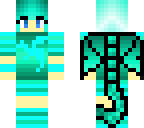 blue and green dragon girl