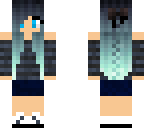 aqua hair cute tomboy girl