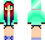 red hair mint jacket