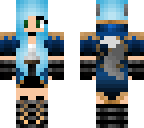 blue haired wolf girl