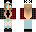 blonde girl in a plaid shirt