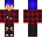 red plaid blue hair