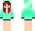 sea foam jacket and red hair