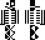 black white skeleton