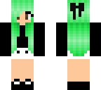 cute girl with mint green hair
