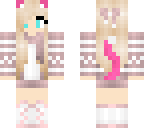 kawaii pink winter cat