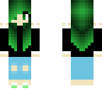 cute green hair girl