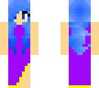 blue hair purple dress