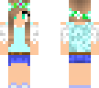 teal flower crown girl