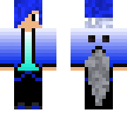 blue haired wolf boy