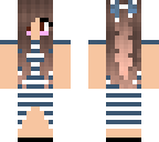 cute girl in a blue and white dress