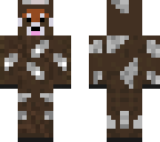 red panda wearing cow onesie