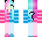 half blue-pink kawaii pastel
