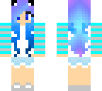 edited cute girl with blue hair