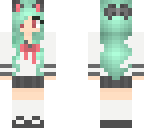green hair neko girl