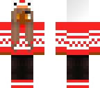 red sweater w chicken hat
