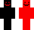 black and red with face