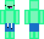 green derp in swim trunks