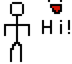 stick figure on the front