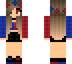 red and blue girl with flower crown