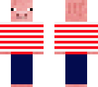 pig with stripped shirt