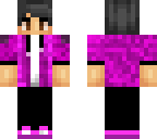 dark hair pink hoodie