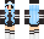 pretty blue hair girl with red and black eyes