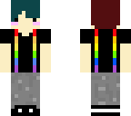 boy with rainbow overalls