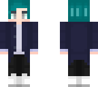 teal haired boy