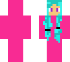 pink animal onesie girl with blue hair