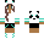 mixed skin teal panda