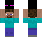 steve holds ender head 