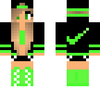green nike girl with green eyes