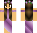 brown haired girl with purple dress